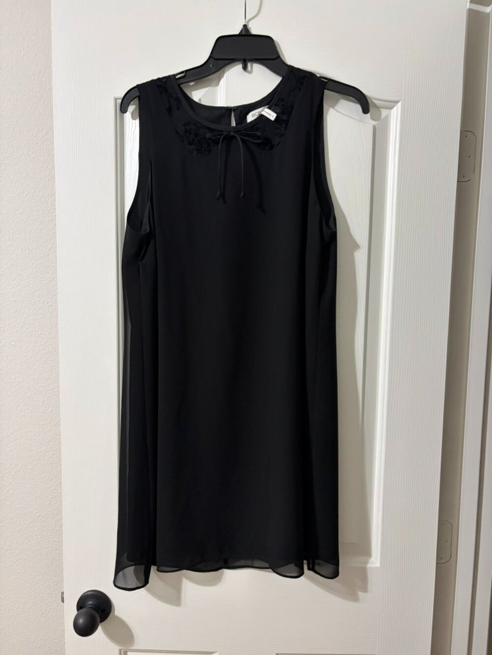 BCBGeneration Black Chiffon Mini Shift Dress Sz M